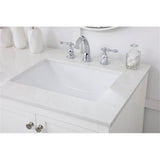 Elegant Decor Theo 60 Steel And Solid Wood Single Bathroom Vanity In White