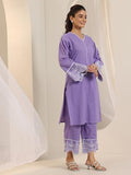 Libas Women'S Pure Cotton Kurta Sets (99261_Purple_M)