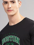 Adro Mens Printed T Shirt - Premium Cotton Graphic Printed Tshirt - Black T-Shirt - Rn24-Bost-Bl-S
