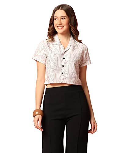 Toplot Women'S Casual Printed Crop Top With Short Sleeve Pack Of 2 (Combo-5135-Wht-Sml-S),White-Smile,,B0CCXXRMT2