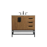 Elegant Decor Indoor Modern Under Sink Bathroom Fixtures Storage Organizer Cabinet 48 Inch Single Bathroom Vanity - White With B