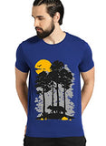 Adro Mens Sun Printed Cotton T-Shirt (Rn22-1-Sun-Rb_Royal Blue_2Xl)