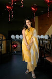 Gosriki Women'S Rayon Viscose Straight Printed Kurta With Pant & Dupatta (Dabiman Yellow-Gs_M_Yellow_Medium),Yellow,,B0DZ71KKWD