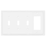Henne Bery Modern Edge Decorative Wall Plate Switch Plate Outlet Cover, Durable Solid Zinc Alloy (Triple Toggle/Single Decorator