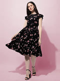 OOMPH! Women's Western & Fusion wear Western Dresses for Women Black - md505,Black