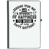 Udnag Ruled Notebook Diary Birthday | Sending Your Way A Bouquet Of HappinessTo Wish You A Very Happy Birthday!, [A5 80Pages 8