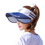 Alexvyan Retractable Wide Brim Open Top Sun Visor Hat,Uv Protection Summer Cap Hat, Breathable Casual Beach Safari Hat Sun Prote