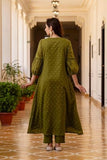 Gosriki Women'S Rayon Viscose Embroidered Anarkali Kurta With Pant & Dupatta (Kanota Green-Vks05-Gs_L_Green_Large),Green,,B0DV4F26ZN