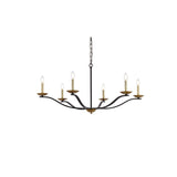 Living District Trey 6-Light Mid-Century Metal Pendant In Black And Brass