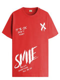 Adro Mens Smile Printed Cotton T-Shirt_Rn24-L2-Smile-Rd-2Xl Red