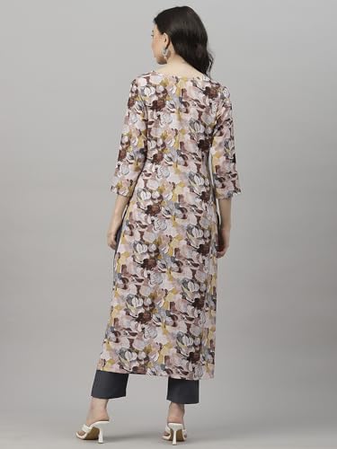 Anni Designer Women'S Cotton Blend Straight Fit Printed Kurta With Pant (Southz Wine-Nw_M_Wine_Medium),Wine,M,Cotton Blend,Straight,