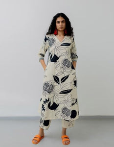 Gosriki Women'S Cotton Blend Printed Straight Kurta With Pant Pack Of 2 (Anaar Beige-Jonaki Blue-Gs_S_Multi_Small),Multicolour,,B0D6KTLZZ2