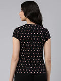 Enamor Women'S Fruits Slim T-Shirt (E247_Jet Black Strawberry Aop S)