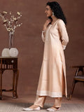 Libas Women'S Cotton Blend Kurta Set (27874 Peach 2Xl