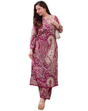 Gosriki Women'S Rayon Viscose Straight Printed Kurta With Pant (Elevate Rani-Vks02-Gs_3Xl_Pink_Xxx-Large),Pink,3,B0F54CL82P