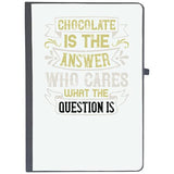 Udnag Ruled Notebook Diary Pig | Chocolate Is The Answer. Who Cares What The Question Is, [A5 80Pages 80Gsm]