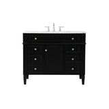Elegant Decor Park Avenue 42 Metal Mdf Marble Single Bathroom Vanity In Black