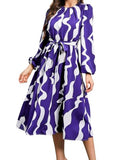 Leriya Fashion Rayon Fit and Flare Below The Knee Women Dress (LF-WD1221_Blue,Blue
