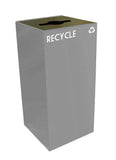 Witt Industries 32GC04-SL GeoCube Recycling Receptacle with Combination Slot/Round Opening, Steel, 32 gal, Slate