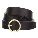 Veteran WomenS Ladies Faux Leather Black Belt (Free Size024)