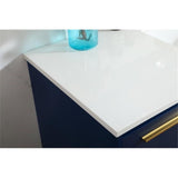 Elegant Decor Roman 48 Aluminum Alloy Mdf Single Bathroom Vanity In Blue