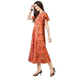 Oomph! Women'S Western & Fusion Wear Midi Dresses For Women Beach Red - Md61,Blush Red,Blush Red,L