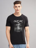 ADRO Mens Nature Graphic Tshirt - Premium Cotton T-Shirt with Stunning Nature Design - Best for Outdoor Enthusiasts Print Black T Shirt|RN24-CHILL-BL-L,Black