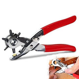 Kitchendao Punch Hole Punch, Heavy Duty Leather Hole Puncher Revolving Punch Pliers For Leather Craft Belt, Watch Bands, Bags, D
