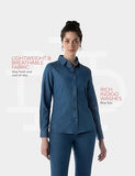 Inkd Women'S Regular Fit Shirt (Inkaw23Wsh-027_Blue Sea,Blue Sea,Blue Sea,2Xl