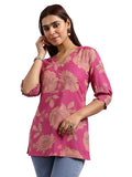 Libas Women'S Cotton Floral Straight Kurti (29376O Pink