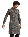 Kisah Men'S Black Indian Ethnic Wear Kurta For Wedding & Festivals