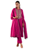 Libas Women'S Chanderi Silk Yoke Design Kurta Set (49460