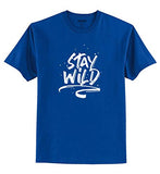 Adro Stay Wild Design Printed T-Shirt For Men (Rnr-S36-Sww-Rb_Royal Blue_Xl)