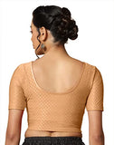 Toplot Cotton Blend Lycra Stretchable Round Neck Blouses For Women Readymade (Blouse-5058-Cream-38),Beige,38,B0BX5W64VG