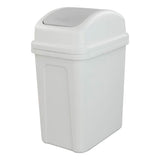 Asking 1.8 Gallon Small Trash Can with Swing-top Lid, Plastic Garbage Bin, Grey