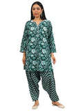 Libas Women'S Cotton Floral Kurta Set (400445_Green_L)