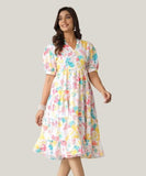 Leriya Fashion Midi Dress for Women | One Piece Dress for Women | Beach Dress for Women (Large, Multicolor)