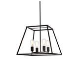 Living District Declan 4-Light Farmhouse Metal Pendant In Black Finish