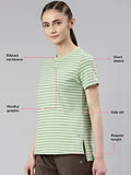 Enamor Women'S Striped Relaxed T-Shirt (A3S1_Soft Green Stripe Choose Love Graphic S)