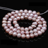 Natural Pearl Beads 100% Freshwater Natural Round Purple Pearl Loose Beads (2 Strands) Punching 7-8mm one Strand 14.2 inch for J