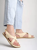Shoetopia Womens Snd-136 Cream Flat Sandal - 3 Uk (Snd-136-Cream),Cream,3,B0C6692QNB