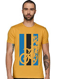 Adro Men'S Bike Rider Printed Cotton T-Shirt (Rn22-2-Bik-Mu_Mustard_M)
