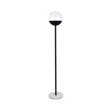 Living District Indoor Modern Home Decor Bright Eclipse 1 Light Black Floor Lamp With Clear Glass