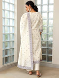 Libas Women'S Chanderi Silk Woven Design Kurta Sets (27660_Off White Off White L