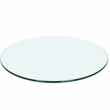 Generic 24 Round Tempered Glass Table Top - 1/4 Thick, Pencil Polish Edge, Replacement for Kitchen/Patio Table