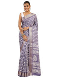 Libas Womens Printed Silk Blend Saree With Blouse Piece