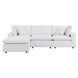 Modway EEI-5581-WHI Outdoor Patio Sectional Sofa, 4 Piece w/Chase, White