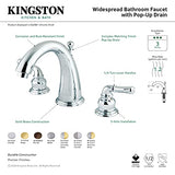 Kingston Brass Ks2969 Naples Widespread Bathroom Faucet, 8-Inch Adjustable Center, Brushed Nickel/Polished Brass