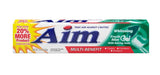 Aim Toothpaste Gel Whitening Toothpaste With Baking Soda, Fresh Mint, 5.5 oz (Pack of 4)