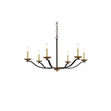 Elegant Lighting Living District Trey 6-Light Mid-Century Metal Pendant In Black/Brass